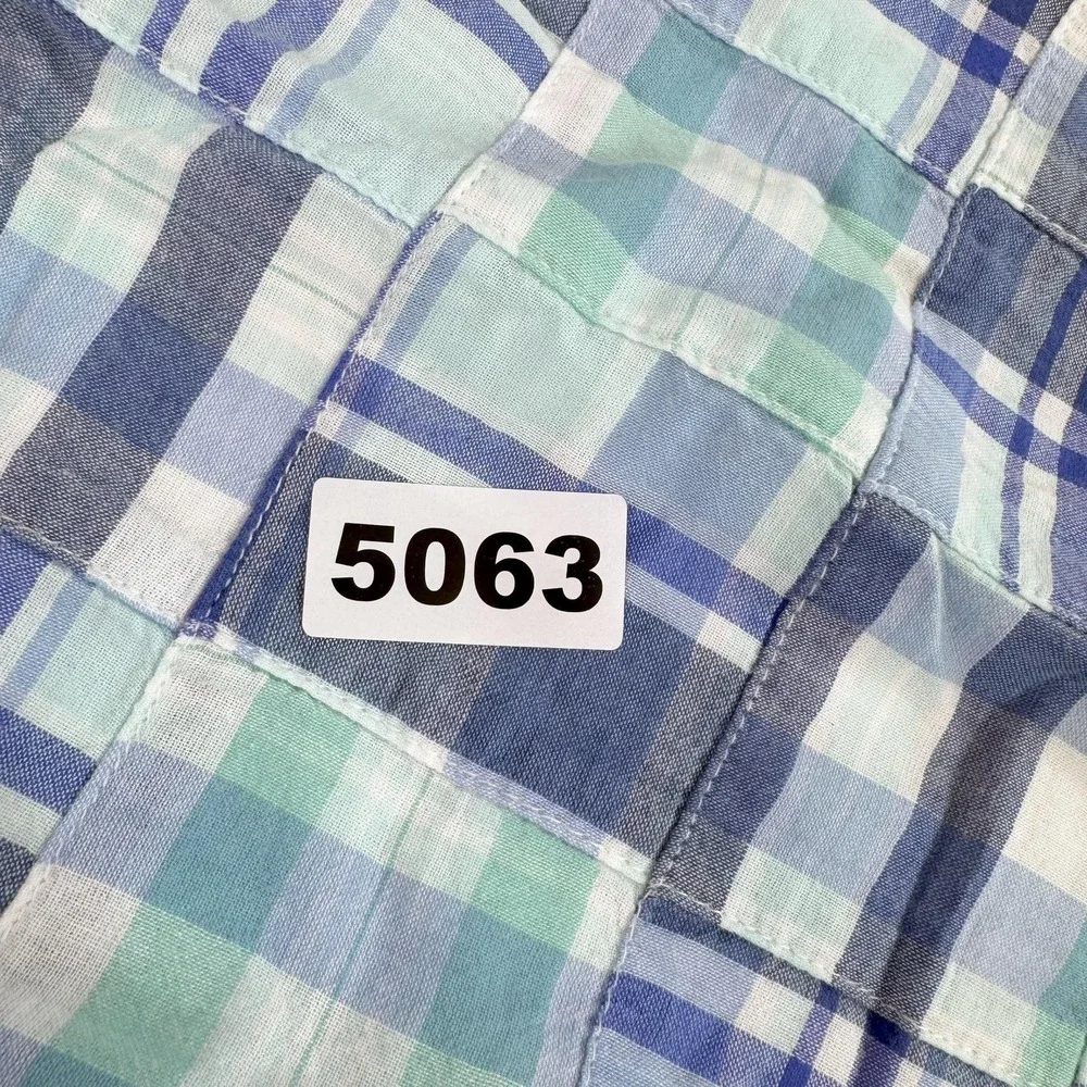 Vineyard Vines Dress Girls 14 Blue Patchwork Madras Flutter Sleeve Shift‎ Cotton